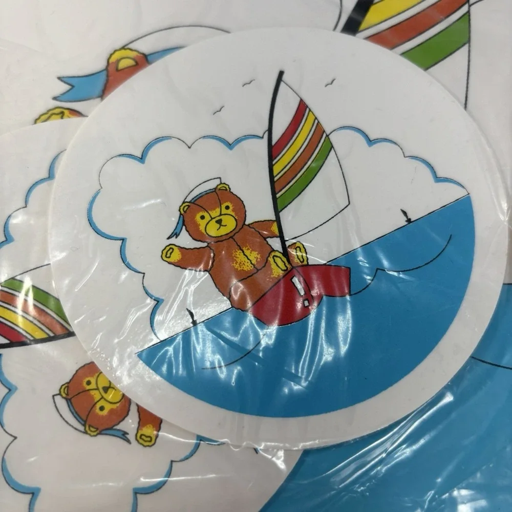 Vtg Placemats Mats And Costers 4 Each‎ Cream Bear